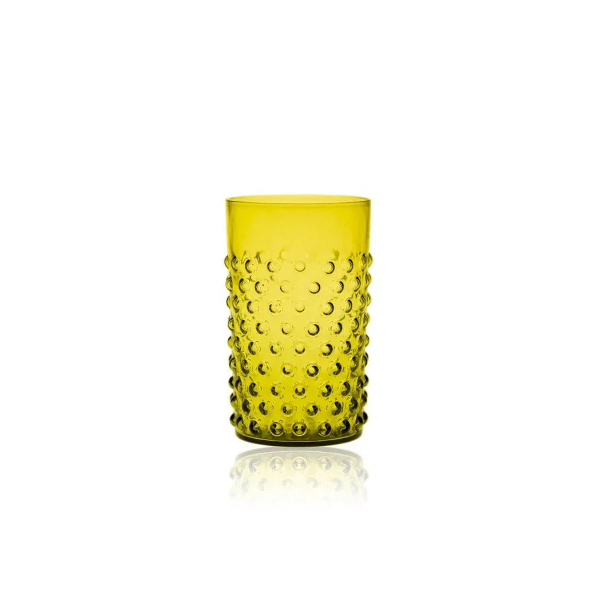 Bonsai Green Hobnail Glass Set