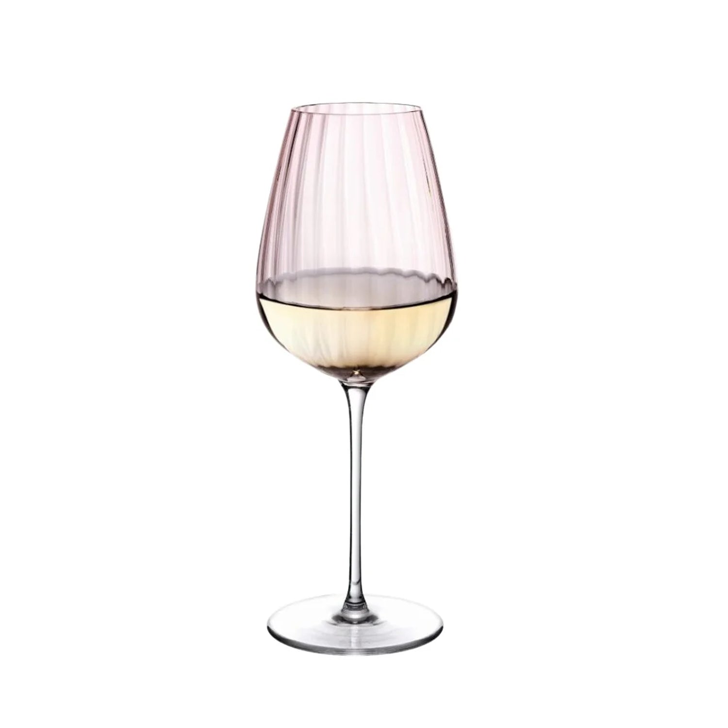 Fantasy Set of Two Tall White Wine Glasses