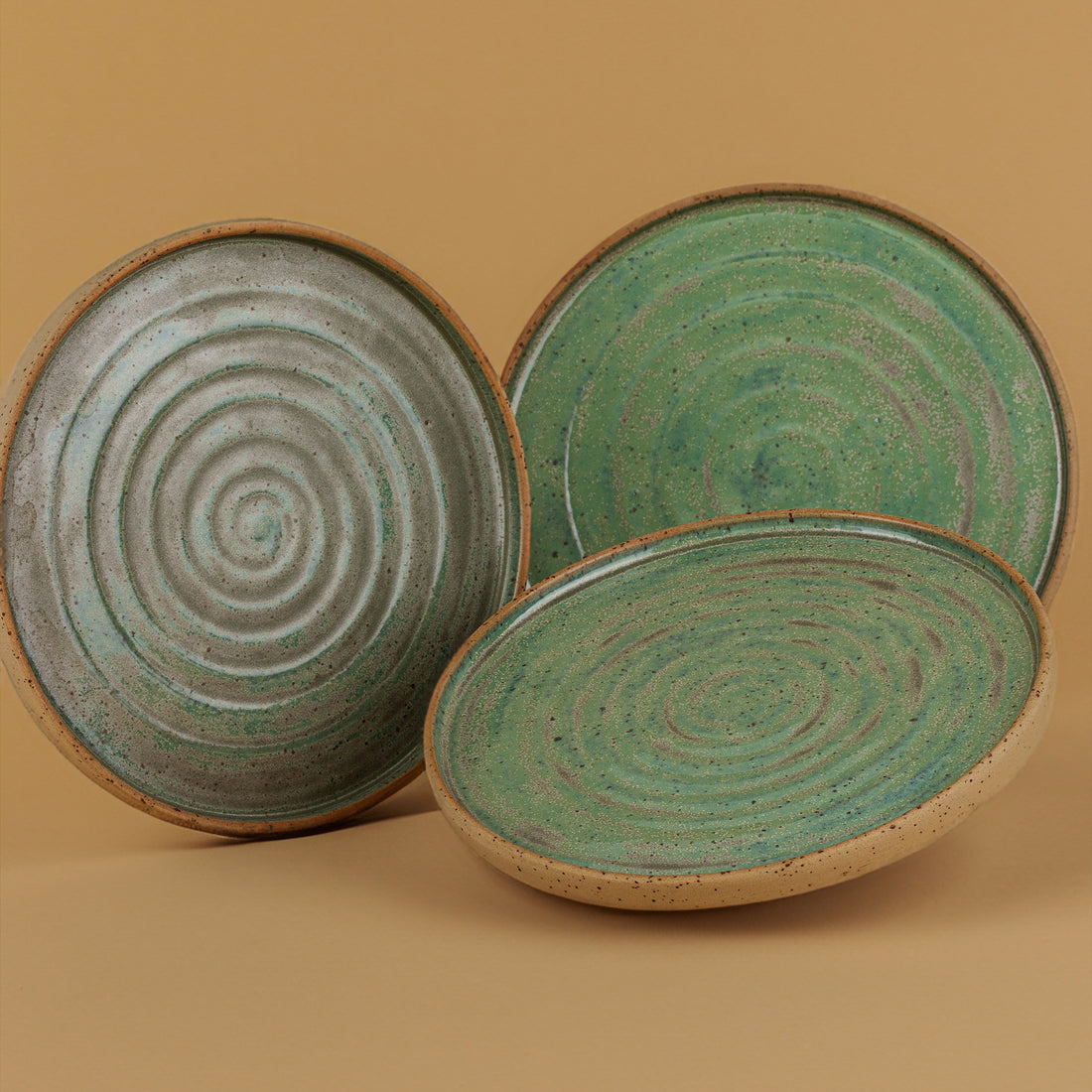 Autumn Handmade Green Ceramic Serving Plate